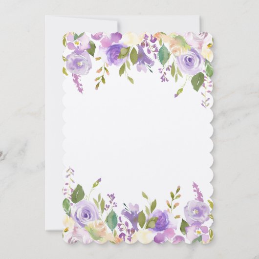 Paarse Greenery Floral Bridesmaids Luncheon Kaart (Achterkant)