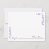 Paarse Greenery Lijst Name Persoonlijk Notitiekaartje (Voorkant)