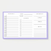 Paarse grens dagelijkse thuis schoolschema post-it® notes (Voorkant)