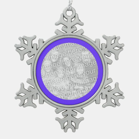 Paarse grens tin sneeuwvlok ornament (Voorkant)