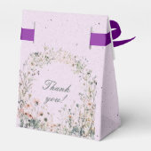 Paarse grens van de wilde bloemen bedankdoosjes (Achterkant)