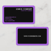 Paarse grens Zwarte lavender Minimale Visitekaartj Visitekaartje (Voorkant / Achterkant)