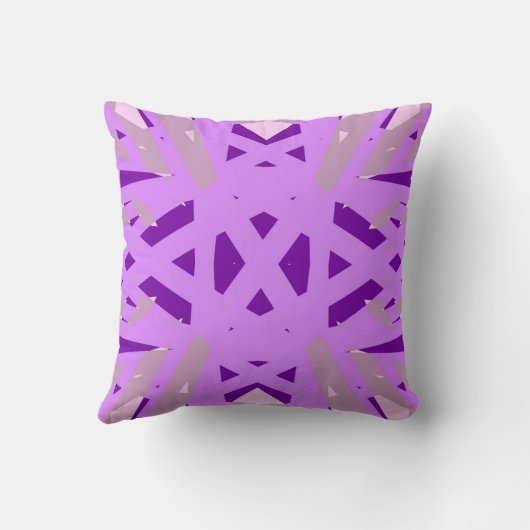 Paarse Grey Art Deco Lattice Pattern Baby Girl Kussen (Achterkant)