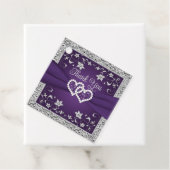 Paarse, Grey Love Hearts Vrijgezellenfeest Bedankjes Labels (In situ)