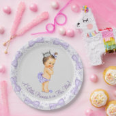 Paarse Grey Princess Baby shower Papieren Bordje (Feest)
