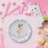 Paarse Grey Princess Baby shower Papieren Bordje (Feest)