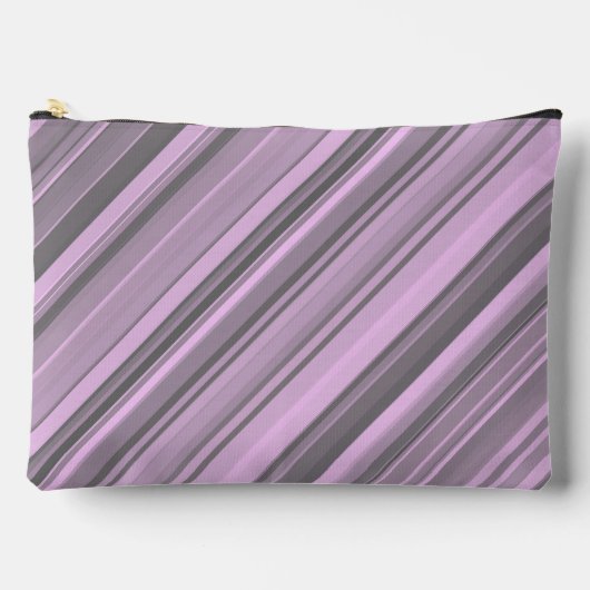 Paarse Grey Stripes Accessoirezak Etui (Voorkant)
