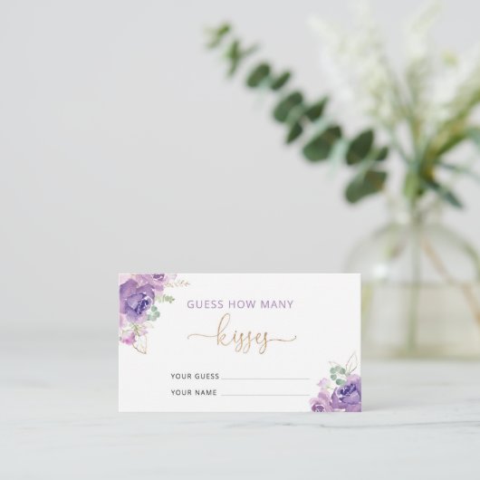 Paarse griep raden hoeveel kussen er zijn informatiekaartje (Staand voorkant)