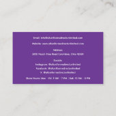 Paarse grijs blauw medische klompen uniform visitekaartje (Achterkant)