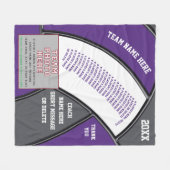 Paarse, Grijs, Cadeau Ideeën voor Volleybal Coache Fleece Deken (Voorkant (Horizontaal))
