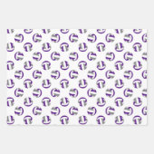 paarse grijs coördinerende kleur thema volleybal inpakpapier vel (Voorkant 3)