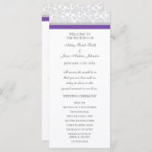 Paarse Grijs Damask Wedding Program Programmakaart (Voorkant / Achterkant)