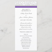Paarse Grijs Damask Wedding Program Programmakaart (Voorkant)