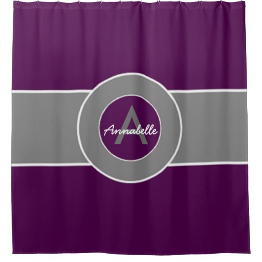 Paarse grijs douchegordijn (Voorkant)