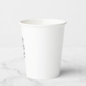 Paarse Grijs en Wit Monogrammed Retirement Party Papieren Bekers (Links)