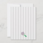 Paarse & Grijs Geaccentueerd met Boeket Vrijgezell Kaart (Achterkant)