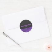 Paarse Grijs Modern Glam Sequins Party Favor Custo Ronde Sticker (Envelop)