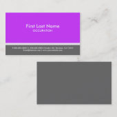 Paarse grijs streep aangepaste visitekaartjes (Voorkant / Achterkant)