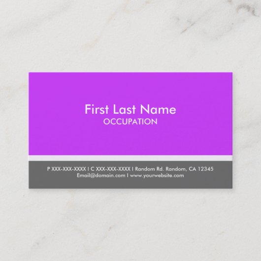 Paarse grijs streep aangepaste visitekaartjes (Voorkant)