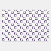 paarse grijs team kleuren volleyballen set van 3 inpakpapier vel (Voorkant 3)
