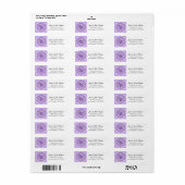 Paarse Grijs Wit Hedendaags Monogram Label (Full Sheet)