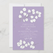 Paarse Grijs Zilver groen Eucalyptus Wedding Kaart (Voorkant)