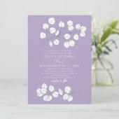 Paarse Grijs Zilver groen Eucalyptus Wedding Kaart (Staand voorkant)