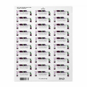 Paarse & Grijs Zilveren Waterverf Pioen Herfst Bru Etiket (Full Sheet)