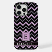 Paarse Grijs Zwart Chevron Patroon iPhone Hoesje (Achterkant)