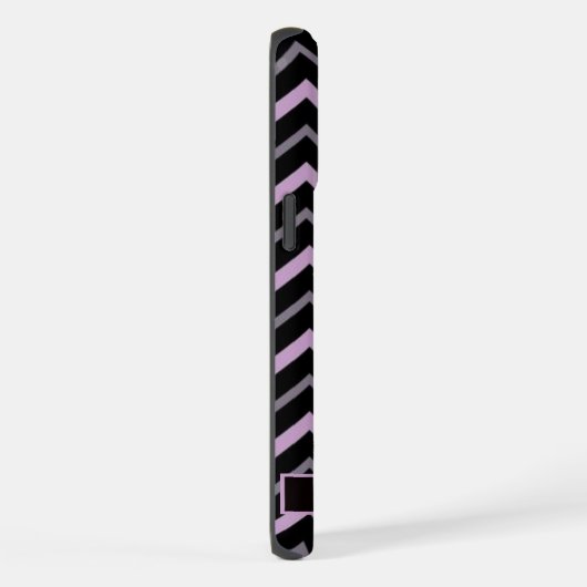Paarse Grijs Zwart Chevron Patroon iPhone Hoesje (Rechterkant)