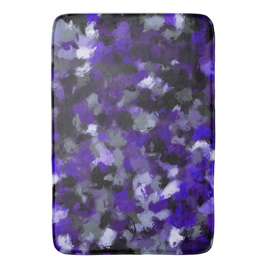 Paarse, Grijs, Zwart en Blauw Abstract Badmat (Voorkant Verticaal)