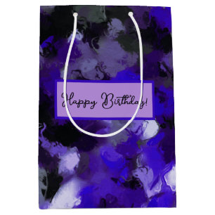 Paarse, Grijs, Zwart en Blauw Abstract Medium Cadeauzakje