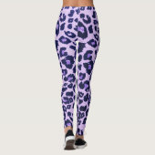 Paarse Grijs Zwart Leopard Animal Print Leggings (Achterkant)