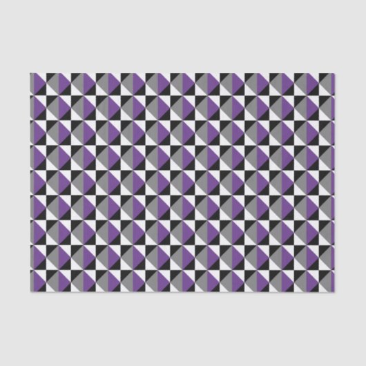 Paarse, grijs, zwart-wit vierkant en diamant tissuepapier (Voorkant)