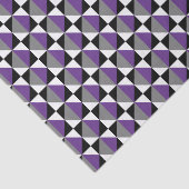 Paarse, grijs, zwart-wit vierkant en diamant tissuepapier (Detail)