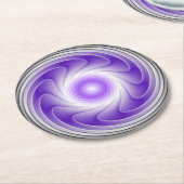 Paarse grijze 3D wervelkolom Moderne Abstracte fra Ronde Kartonnen Onderzetter (Gebogen)