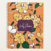 Paarse grijze abstracte bloemenschets met aangepas planner (Voorkant)