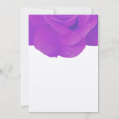 Paarse Grijze Bloemen Roos Elegante Zilveren Huwel Kaart (Achterkant)