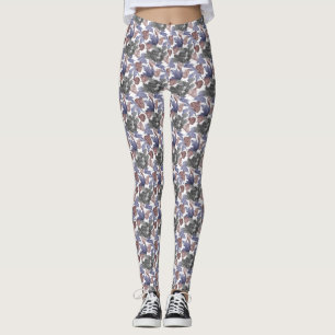 Paarse/Grijze/Bronzen Waterverf Leggings