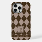 Paarse Grijze Bruine Argyle Patroon iPhone Hoesje (Achterkant)