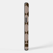 Paarse Grijze Bruine Argyle Patroon iPhone Hoesje (Rechterkant)