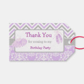 Paarse & Grijze Chevron Ballerina Bedankt Gift Lab Cadeaulabel (Voorkant (Horizontaal))