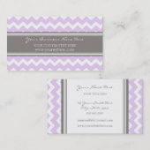 Paarse grijze Chevron Retro Visitekaartjes (Voorkant / Achterkant)