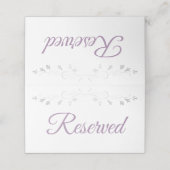Paarse & Grijze Elegante Bruiloft Gereserveerde Pl Plaatskaartje (Buitenkant ongevouwen)
