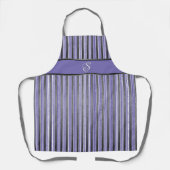 Paarse, grijze en witte strepen Apron Schort (Voorkant)