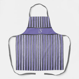 Paarse, grijze en witte strepen Apron Schort