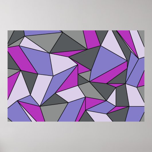 paarse grijze extra grote afdrukken poster (Voorkant)
