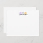 Paarse Grijze Gele Daisy Flowers Gepersonaliseerd Notitiekaartje (Voorkant / Achterkant)