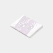 Paarse, grijze kerstballen en sneeuwvlokken post-it® notes (Schuin)