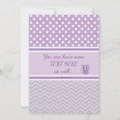 Paarse Grijze Kleine Baby shower Uitnodiging (Achterkant)